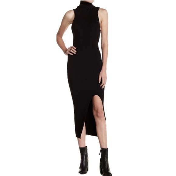 open back turtleneck dress